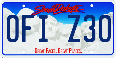 SD license plate 0FIZ30