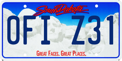 SD license plate 0FIZ31