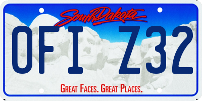 SD license plate 0FIZ32