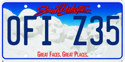 SD license plate 0FIZ35