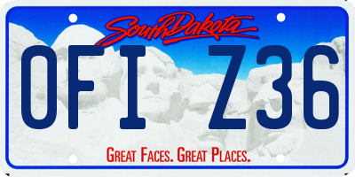 SD license plate 0FIZ36