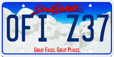 SD license plate 0FIZ37