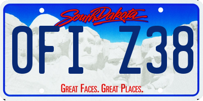 SD license plate 0FIZ38