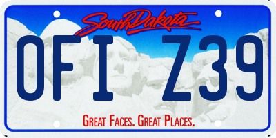 SD license plate 0FIZ39