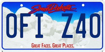 SD license plate 0FIZ40