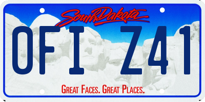 SD license plate 0FIZ41