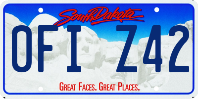 SD license plate 0FIZ42