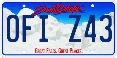 SD license plate 0FIZ43