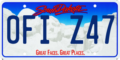 SD license plate 0FIZ47