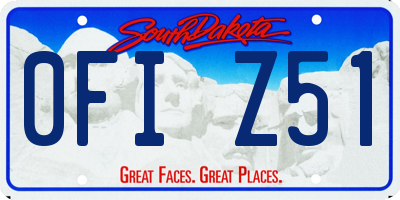 SD license plate 0FIZ51