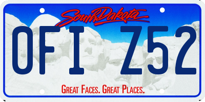 SD license plate 0FIZ52