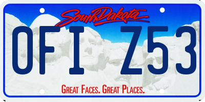 SD license plate 0FIZ53