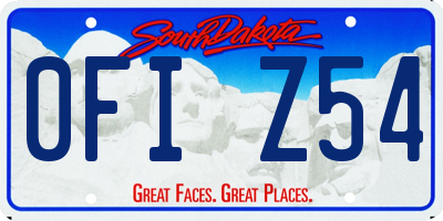 SD license plate 0FIZ54