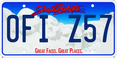 SD license plate 0FIZ57