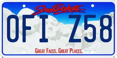 SD license plate 0FIZ58