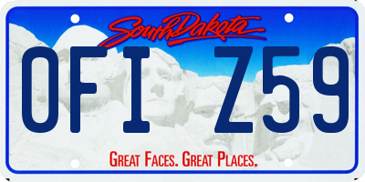 SD license plate 0FIZ59