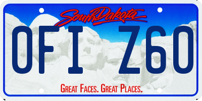 SD license plate 0FIZ60