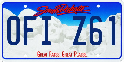 SD license plate 0FIZ61