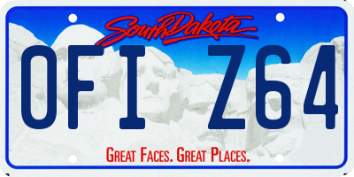 SD license plate 0FIZ64
