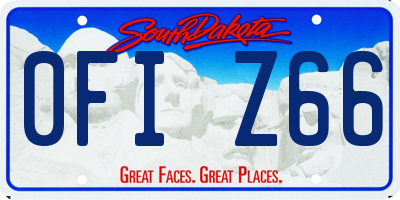 SD license plate 0FIZ66