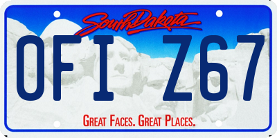 SD license plate 0FIZ67