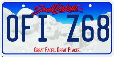 SD license plate 0FIZ68