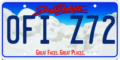 SD license plate 0FIZ72