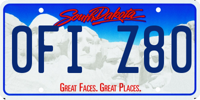 SD license plate 0FIZ80