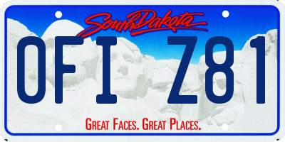 SD license plate 0FIZ81
