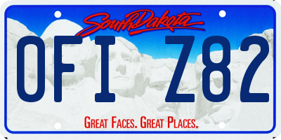 SD license plate 0FIZ82