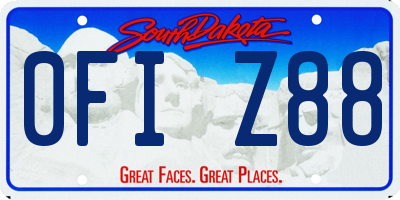 SD license plate 0FIZ88