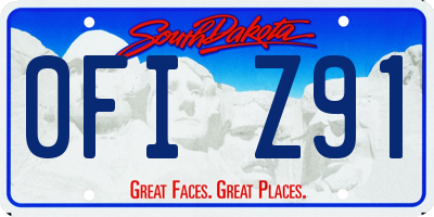 SD license plate 0FIZ91