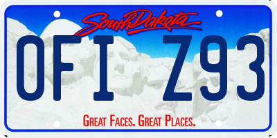 SD license plate 0FIZ93