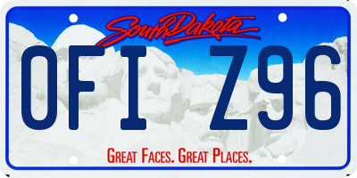 SD license plate 0FIZ96