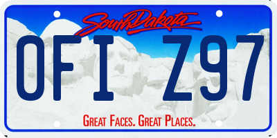 SD license plate 0FIZ97