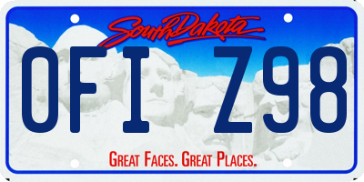 SD license plate 0FIZ98