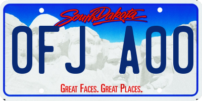 SD license plate 0FJA00