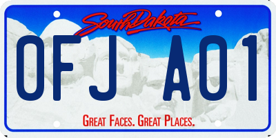 SD license plate 0FJA01