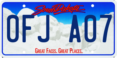 SD license plate 0FJA07
