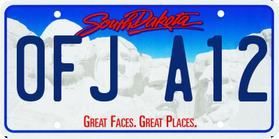 SD license plate 0FJA12