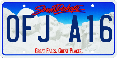 SD license plate 0FJA16