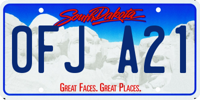 SD license plate 0FJA21