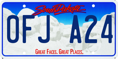 SD license plate 0FJA24