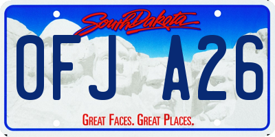 SD license plate 0FJA26