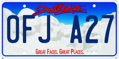 SD license plate 0FJA27