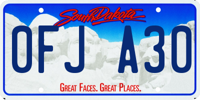 SD license plate 0FJA30