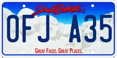 SD license plate 0FJA35