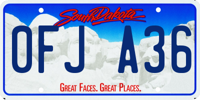 SD license plate 0FJA36