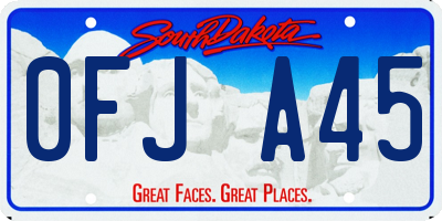 SD license plate 0FJA45