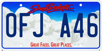 SD license plate 0FJA46